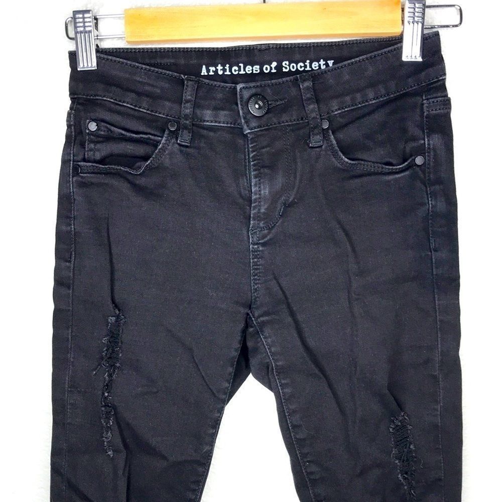 Articles of Society Skinny Jeans Distressed Black - Picture 2 of 12